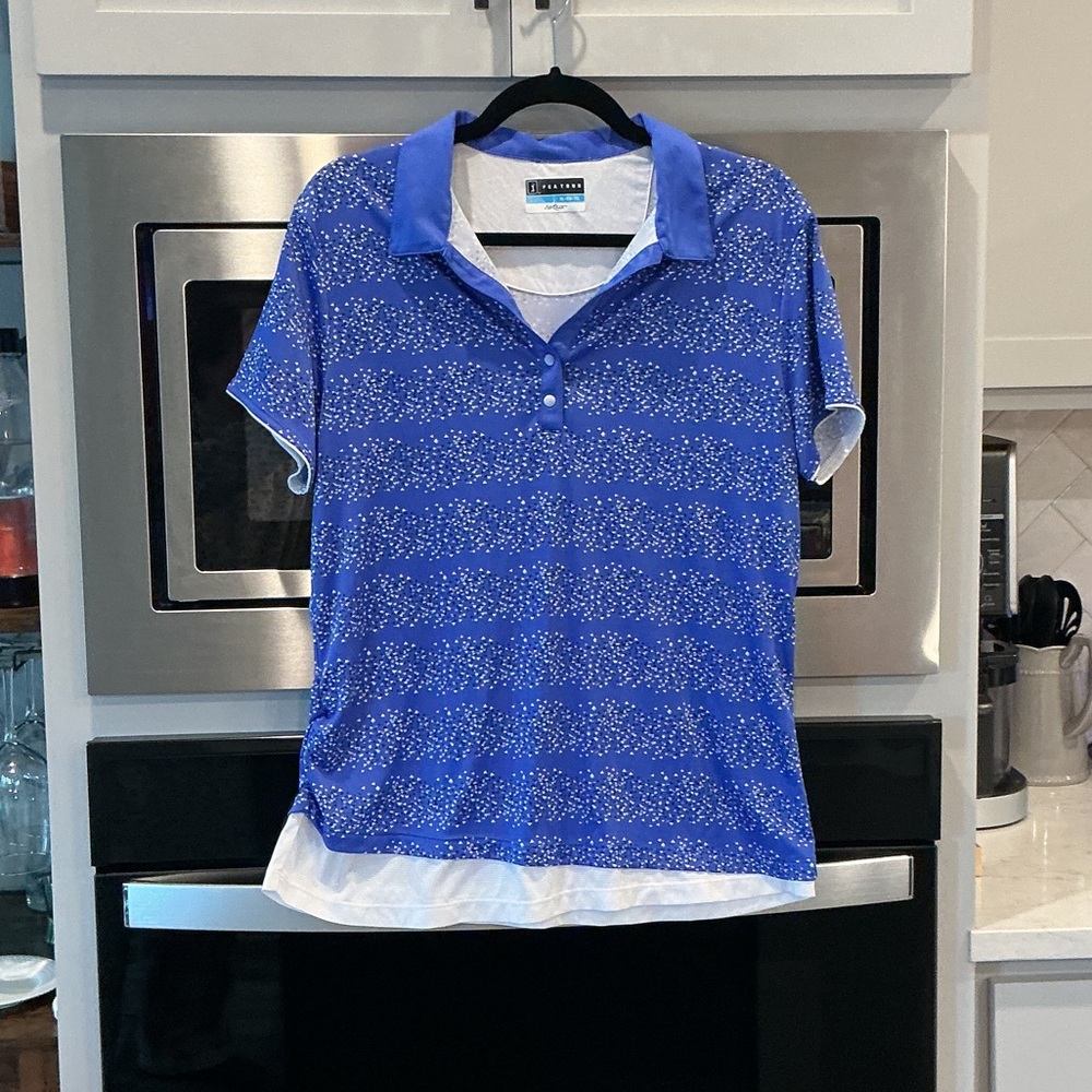 PGA Tour Blue and White Women's Top